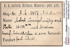 Etiketten zu Quarz (Chalcedon, Achat) (NHMW-MIN-Ab5817)